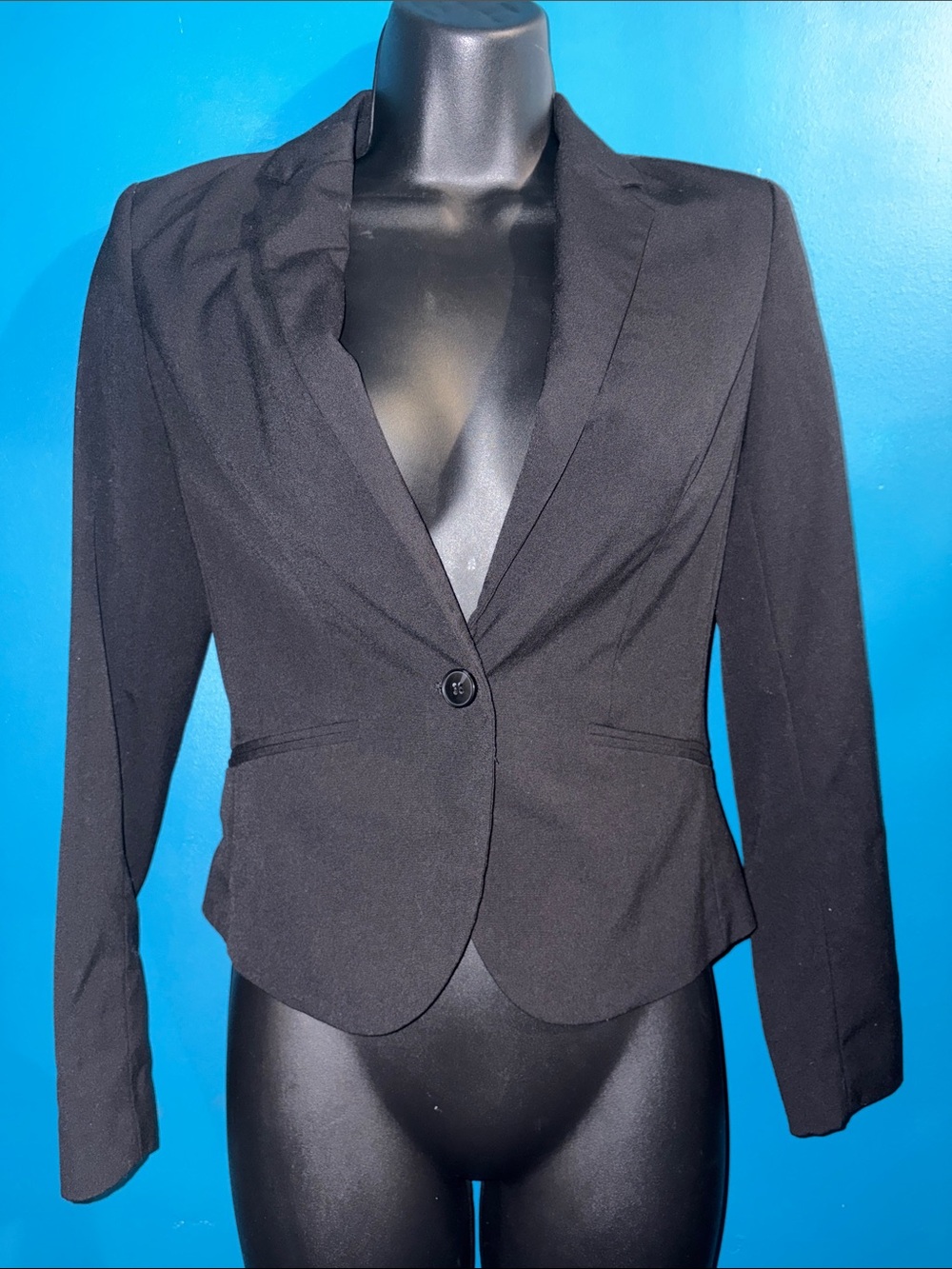 H&M Black Women's Single-Button Tailored Blazer